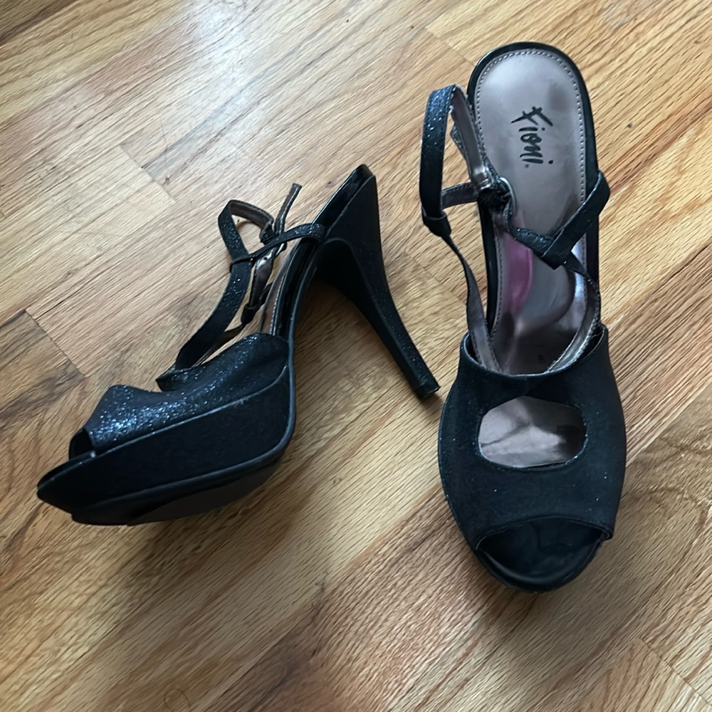 Fioni black sparkle stilettos